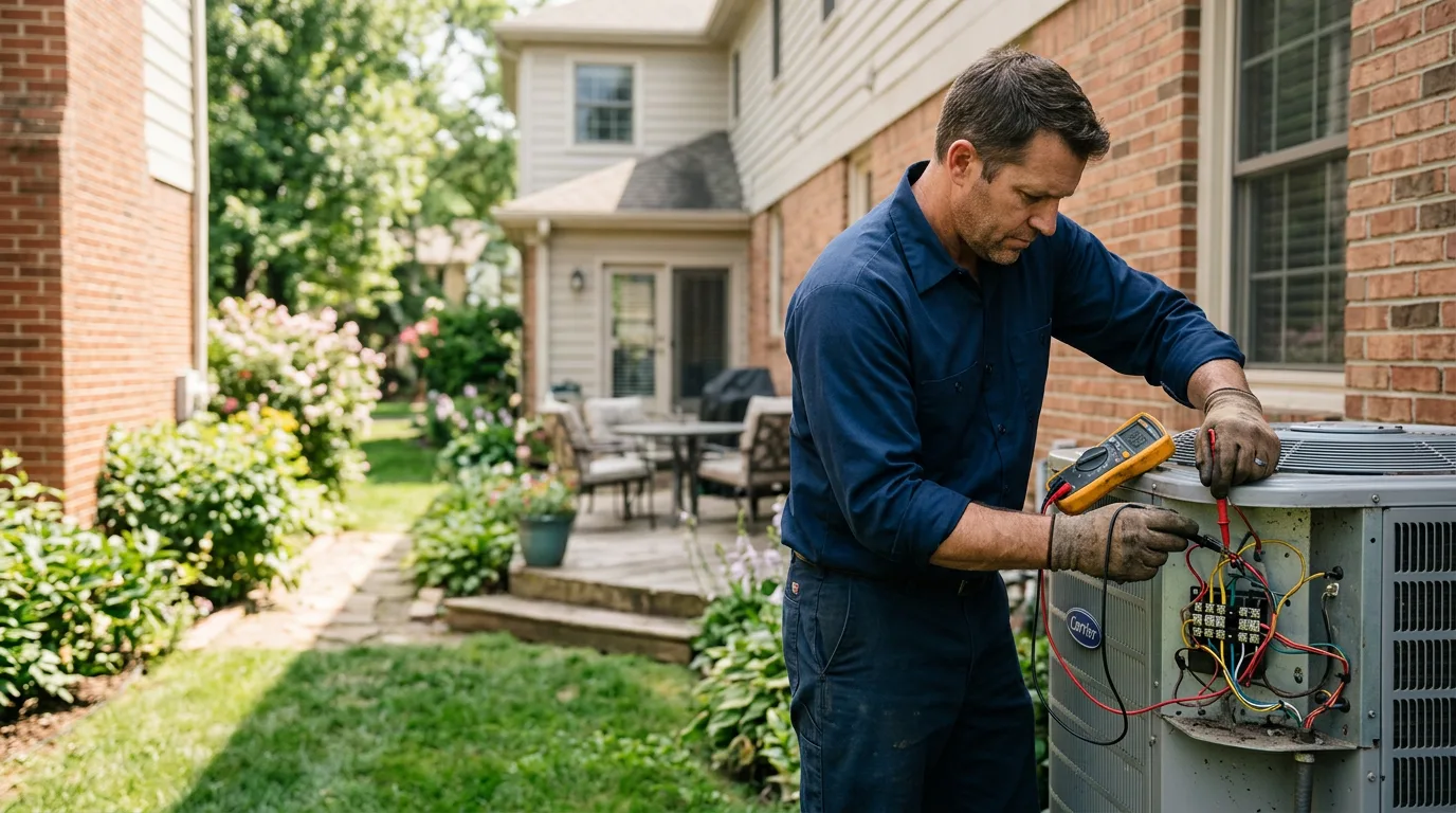 HVAC technician working near South Plymouth, NY